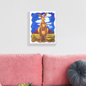 Kangaroo Party Center Canvas Afdruk (Insitu (Woonkamer))