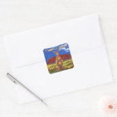 Kangaroo Party Center Vierkante Sticker (Envelop)