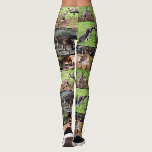 Kangaroo Photo Collage, Dames Leggings (Dos)