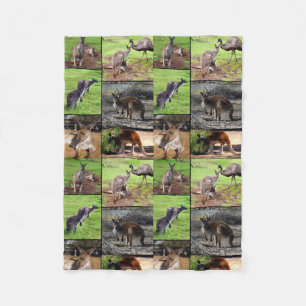 Kangaroo Photo Collage Fleece Deken