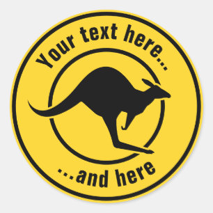 Kangaroo-pictogram Ronde Sticker