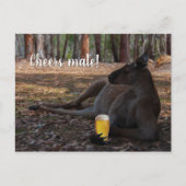 Kangaroo Relaxing with Beer Australia Funny Briefkaart (Voorkant)