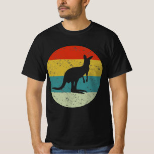 kangaroo retro silhouette 70s t-shirt