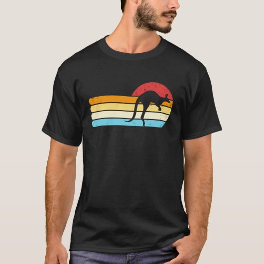 Kangaroo Retro Sunset Aussie Australia Kids Kangar T-shirt (Voorkant)
