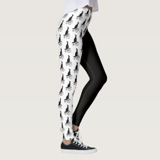 Kangaroo Riding a Penny Farthing Bike Leggings