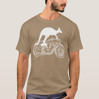 Kangaroo Riding Motorbike Australia Motorcycle Bik T-shirt