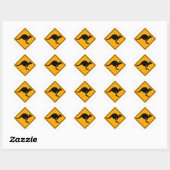 Kangaroo Road Sign Ronde Sticker (Vel)