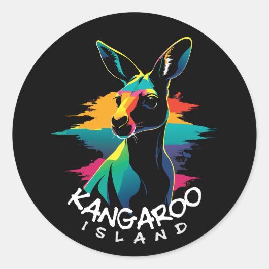 Kangaroo Ronde Sticker (Voorkant)