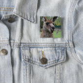 Kangaroo selfie vierkante button 5,1 cm (In situ)