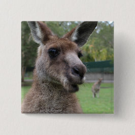 Kangaroo selfie vierkante button 5,1 cm