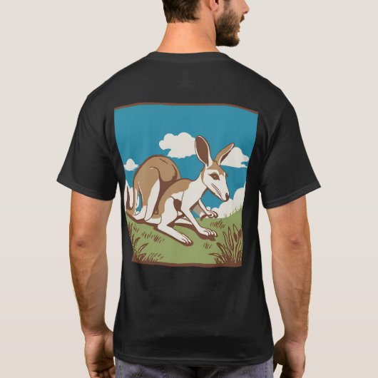 Kangaroo Silhouette Design T-shirt (Achterkant)
