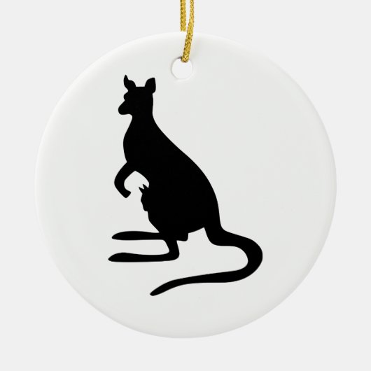 Kangaroo Silhouette Keramisch Ornament (Voorkant)