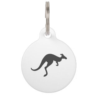 kangaroo silhouette - Kies achtergrondkleur Huisdierpenning