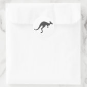 kangaroo silhouette - Kies achtergrondkleur Ronde Sticker (Tas)