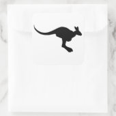 Kangaroo Silhouette Vierkante Sticker (Tas)