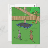 Kangaroo Trampoline Bounce Briefkaart (Voorkant / Achterkant)
