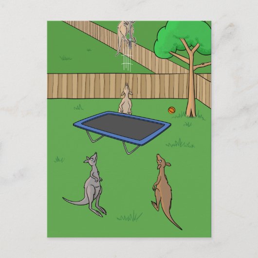 Kangaroo Trampoline Bounce Briefkaart (Voorkant)