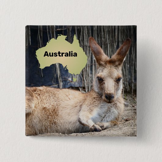 Kangaroo Vierkante Button 5,1 Cm (Voorkant)