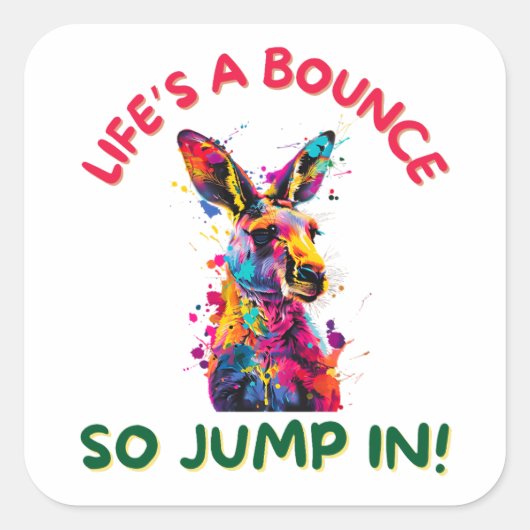 Kangaroo Vierkante Sticker (Voorkant)