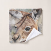 Kangaroo Watercolor Art (Gant de toilette)
