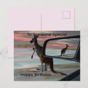 Kangaroo Zee Briesen Illusie, Verjaardagsansichtka Briefkaart