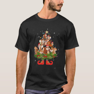 Kangaroos kerstboom Lights Funny Santa Hat Lo T-shirt
