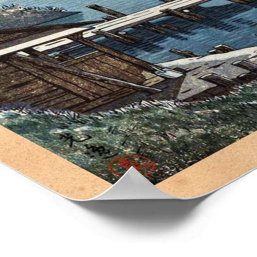 Kangetsu Bridge, Shimonoseki, in de vroege herfst Poster (Hoek)