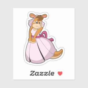 Kangoeroe als bruid met trouwjurk sticker