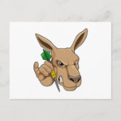 Kangoeroe als Dartsspeler met Dart Briefkaart (Voorkant)