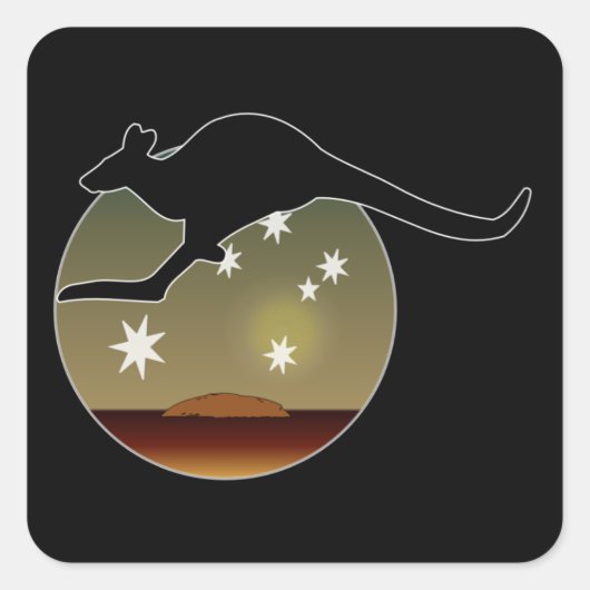 Kangoeroe Aussie Icon Stickers (Voorkant)