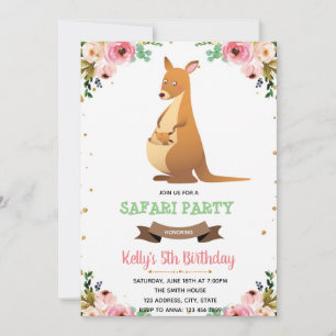 Kangoeroe-baby shower feestdagenkaart