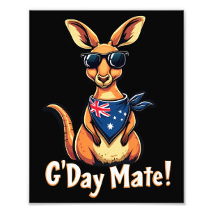 Kangoeroe Bandana Australische vlag viert Aussie Foto Afdruk