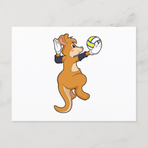 Kangoeroe bij volleybalsporten briefkaart