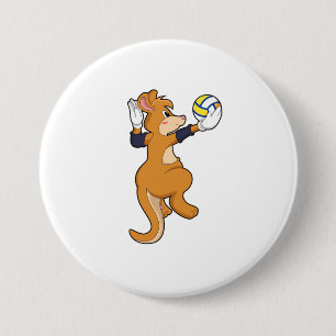 Kangoeroe bij volleybalsporten ronde button 7,6 cm