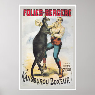 Kangoeroe Boksen - 1890s Vintage Stijl Franse Kuns Poster