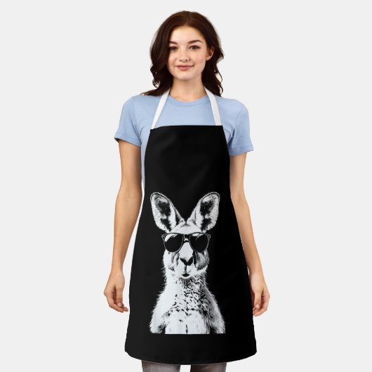 Kangoeroe draagt zonnebril Funny Animal Australia Schort (Gedragen)