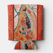 Kangoeroe dromen Aboriginal Bier/Can Holder Blikjeskoeler (Achterkant)