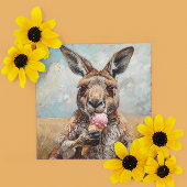 Kangoeroe eet een ijsje kaart