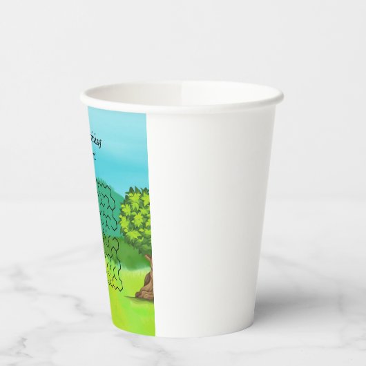Kangoeroe en bladeren Maze Verjaardag Papier Cups Papieren Bekers (Links)