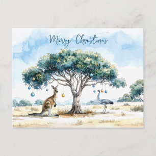 Kangoeroe en Emu Gumtree Kerstballen Briefkaart