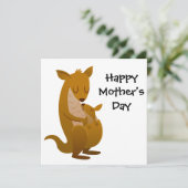 Kangoeroe en het Ontwerp van het Moederdag Joey Feestdagenkaart (Staand voorkant)