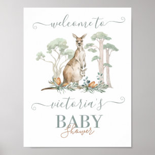 Kangoeroe en Joey Baby shower Welkomstbord Poster