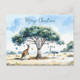Kangoeroe Koala en Emu Gumtree Kerstballen Briefkaart
