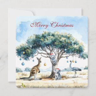 Kangoeroe Koala's Emu Kerstmis Gumtree Ballen Feestdagenkaart