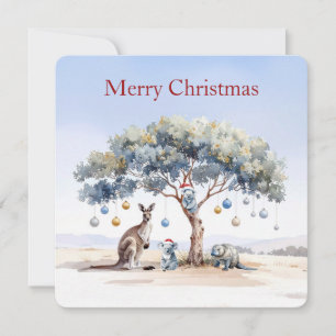 Kangoeroe Koalas Platypus Christmas Gumtree Bauble Feestdagenkaart