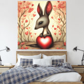 Kangoeroe Liefde 1 Canvas Afdruk (Insitu (Slaapkamer))