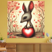 Kangoeroe Liefde 1 Canvas Afdruk (Insitu (Woonkamer))