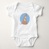 Kangoeroe mama en Joey op Blue Pattern Romper (Voorkant)