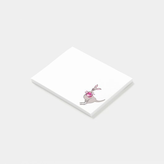 Kangoeroe met harten grillig grafisch bericht het  post-it® notes (Schuin)