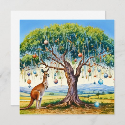 Kangoeroe onder gumtree kerstballen (Voorkant / Achterkant)